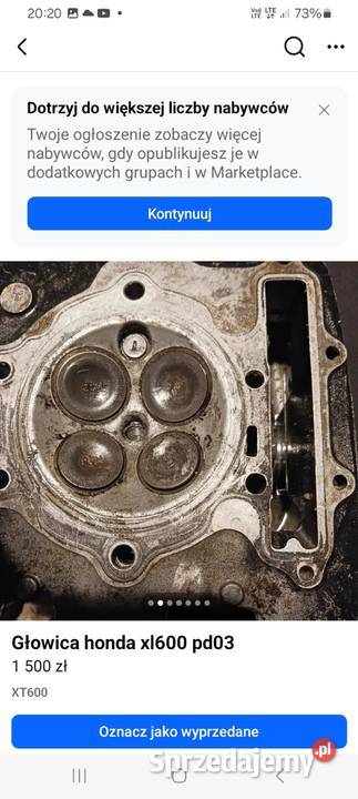 Głowica honda XL 600 nie xt xr dr klr RM Bolesławiec sprzedam