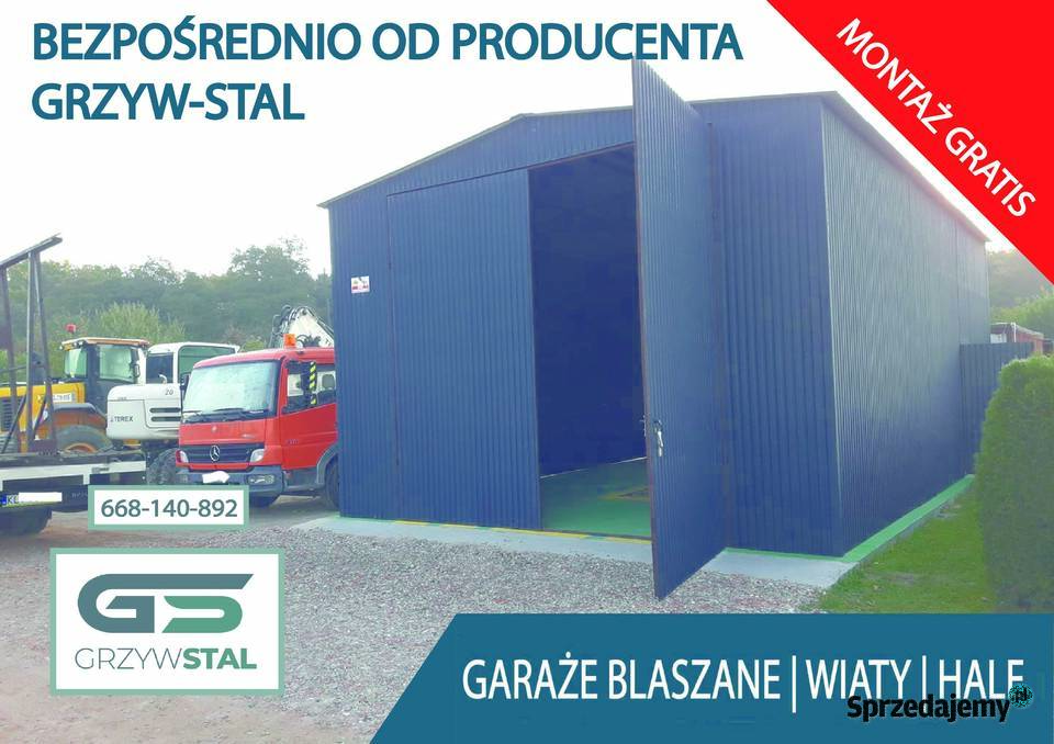 Garaż blaszany Grafitowy Magazyn Wiata Hala 346zł/m2 Wrocław