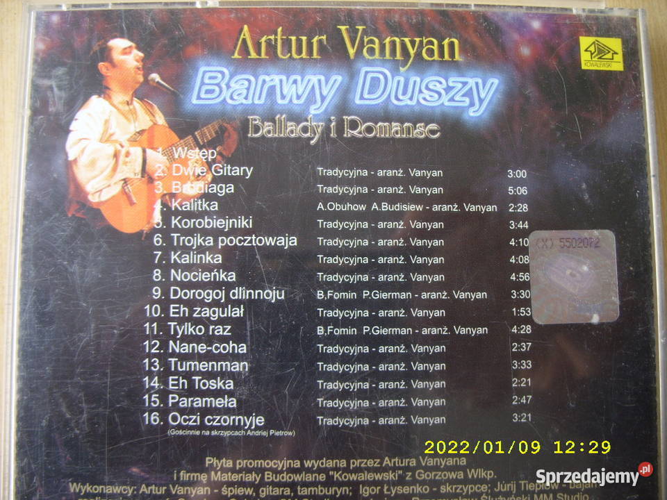 CDArtur VanyanBarwy duszy ballady i romanse Płyty i kasety Wołów
