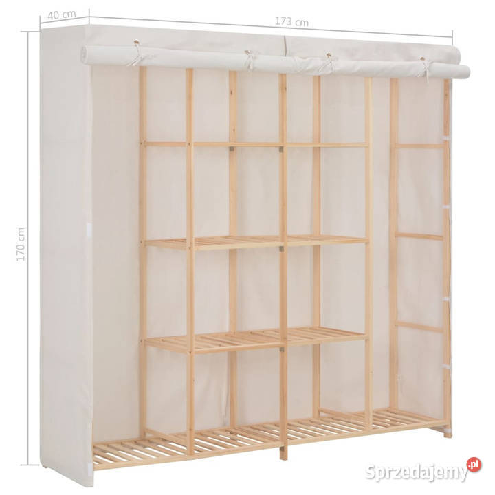 Szafa biała 173x40x170 materiałowa WM248198 mazowieckie Warszawa