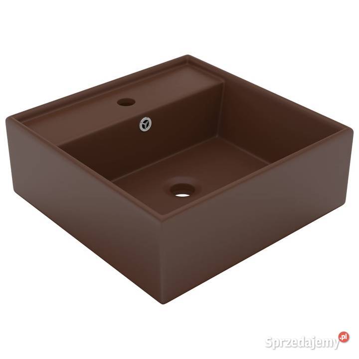 Kwadratowa umywalka z przelewem matowa Warszawa