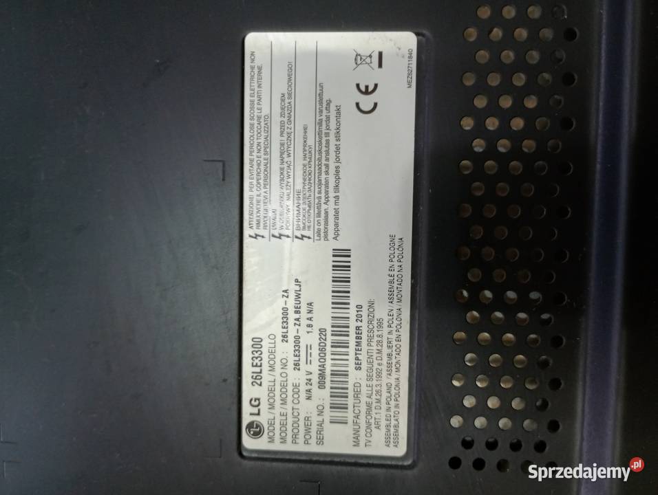 telewizor TV LG 26LE3300 26 czarny pilot brak zachodniopomorskie Szczecin
