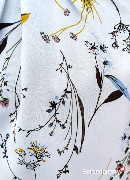 Biała bluzka floral kwiaty XL 42 cold shoulder Szczecin