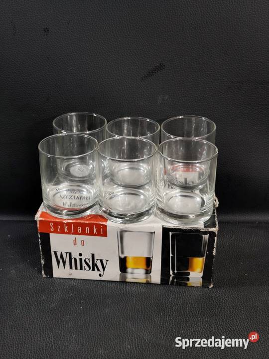 Unikat Komplet 6 szklanek do whisky Krosno Poddębice