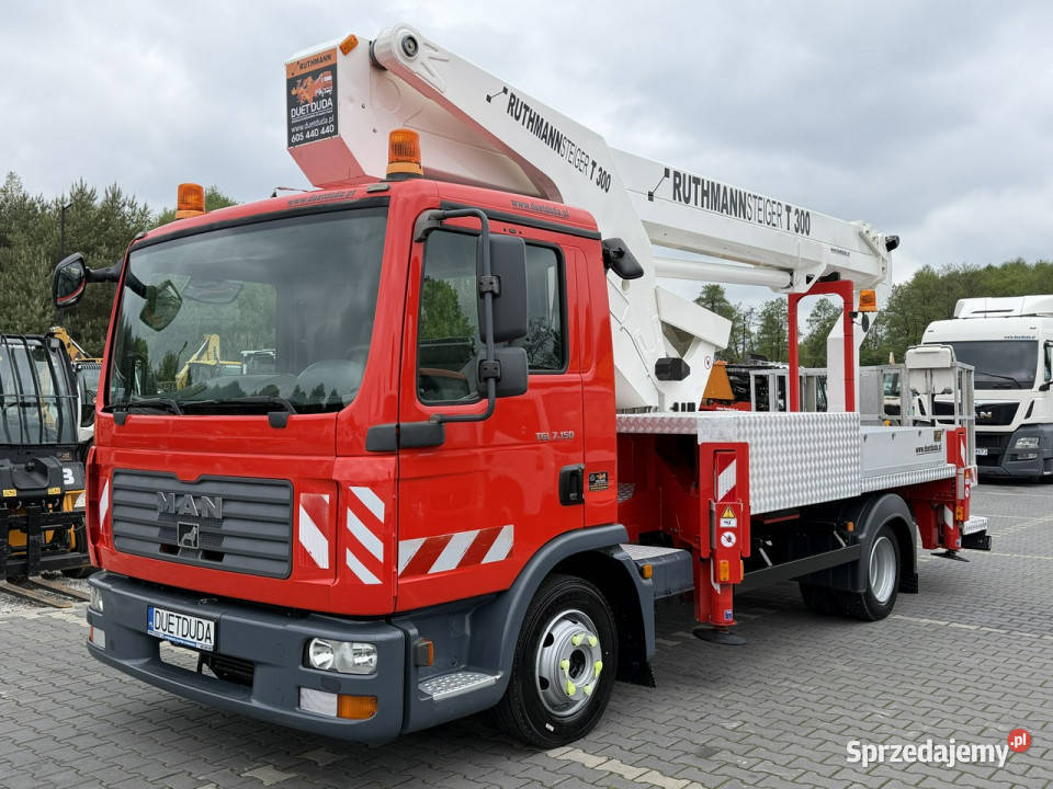 MAN TGL 7150 Zwyżka Ruthmann T300 30m w bok 20m ABS Widełki