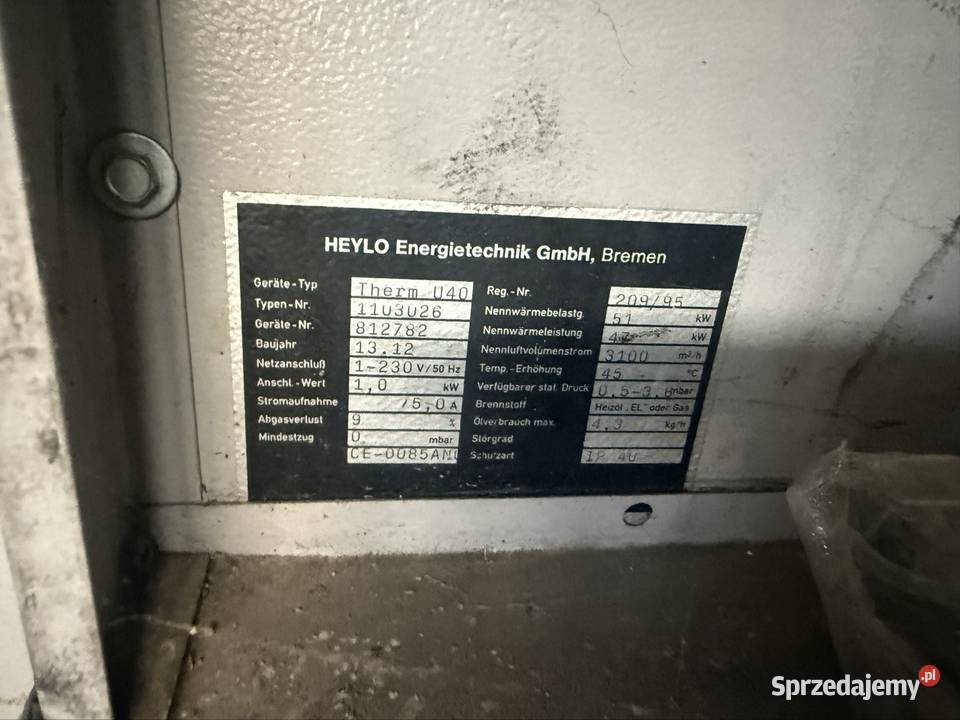 nagrzewnica olejowa przemysłowa używana Nagrzewnice Nysa