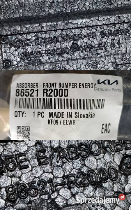 KIA SPORTAGE V 5 STYROPIAN ABSORBER ZDERZAKA Pleszew