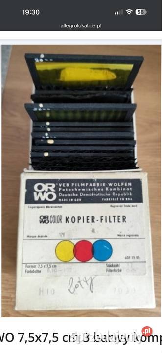 Filtry ORWO 75x75 3 barwy komplet podkarpackie