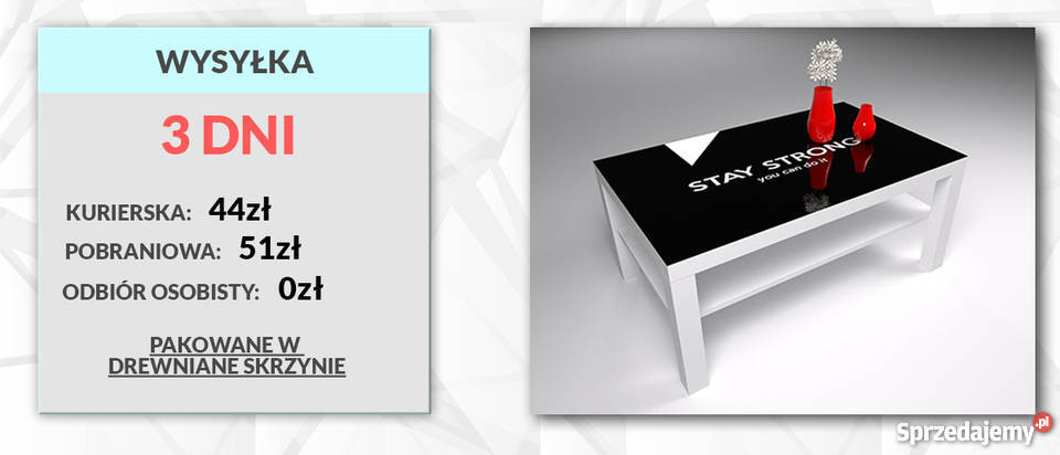 Stolik IKEA LACK SZKLANY BLAT SUPER ŁAWA KAWA Wolsztyn