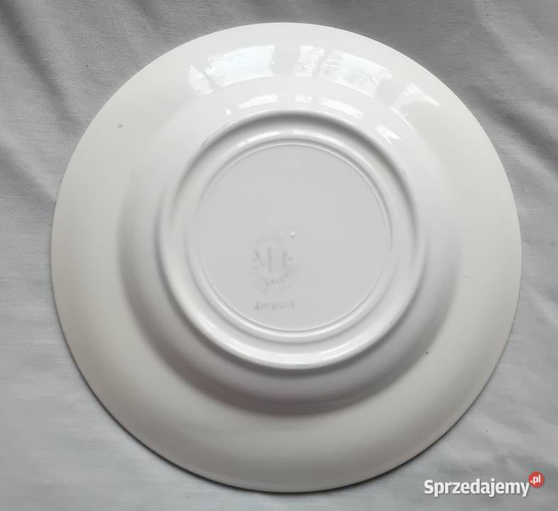 Fajansowy talerz z bocianem VEB Steingut Porcelana i szkło