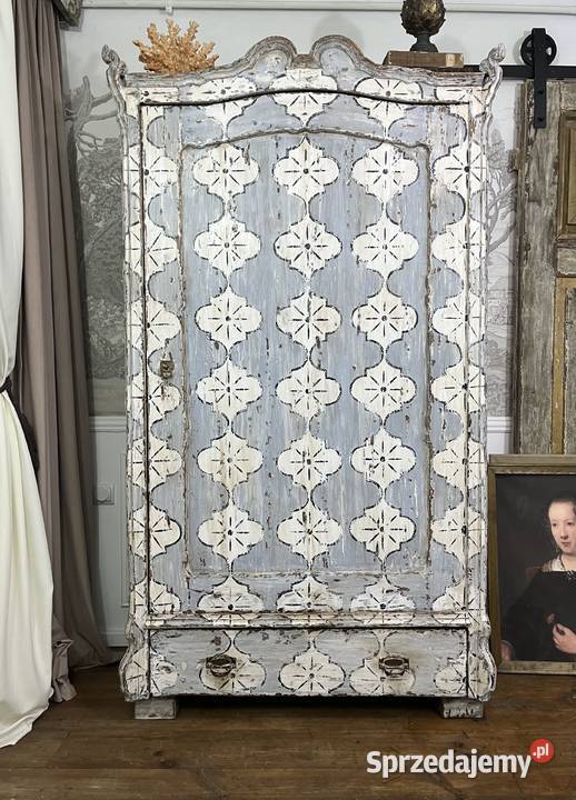 Szafa antyczną drewnianą ręcznie malowana Dom i Ogród Śrem