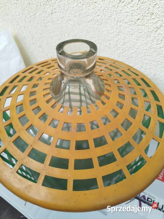 Gąsior na wino w koszyku 5 L z czasów PRLu Jelenia Góra