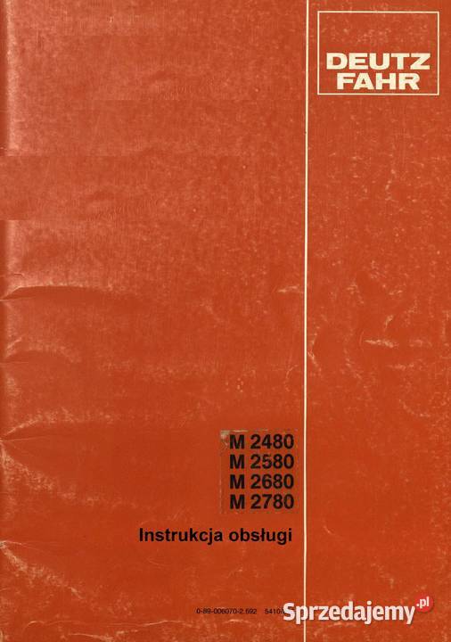 Instrukcja obsługi Deutz Fahr M2480 M2580 M2580 Poradniki, albumy i reportaże wielkopolskie