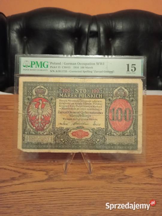 Banknot PMG 100 1916r Zarząd Generał Leszno