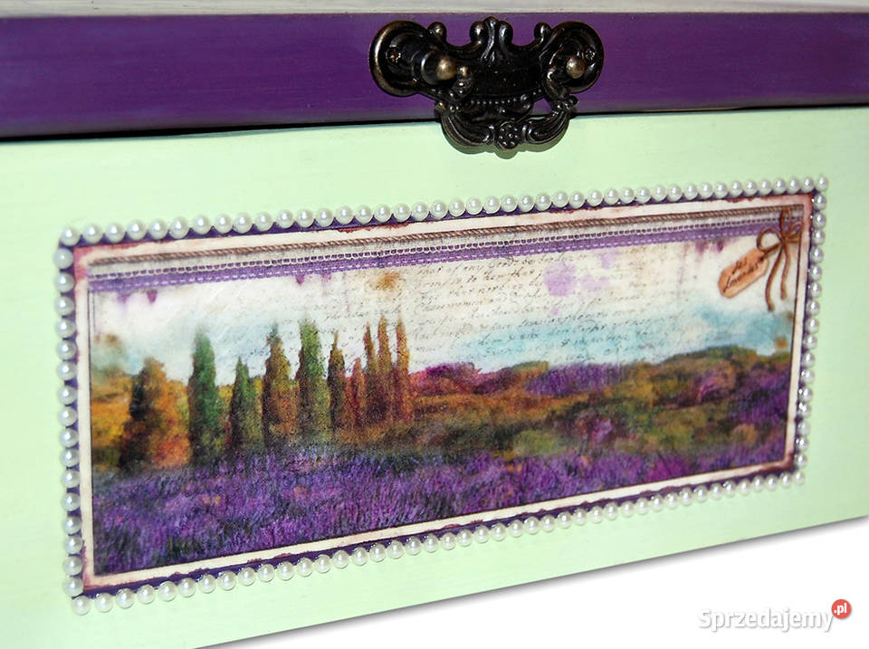KUFER drewniana skrzynka LAWENDA shabby 30x20 kujawsko-pomorskie Bydgoszcz sprzedam