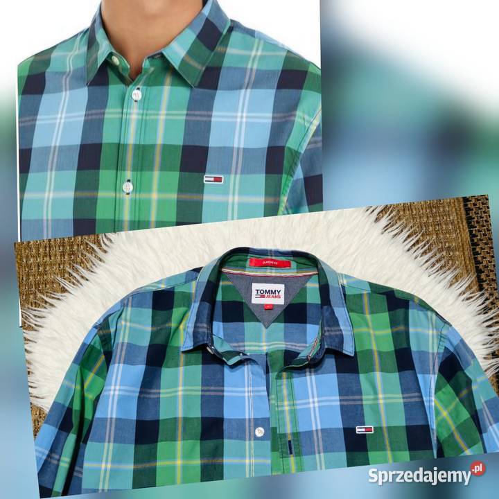 Super koszula Tommy Hilfiger rozmiar L zielony Lublin