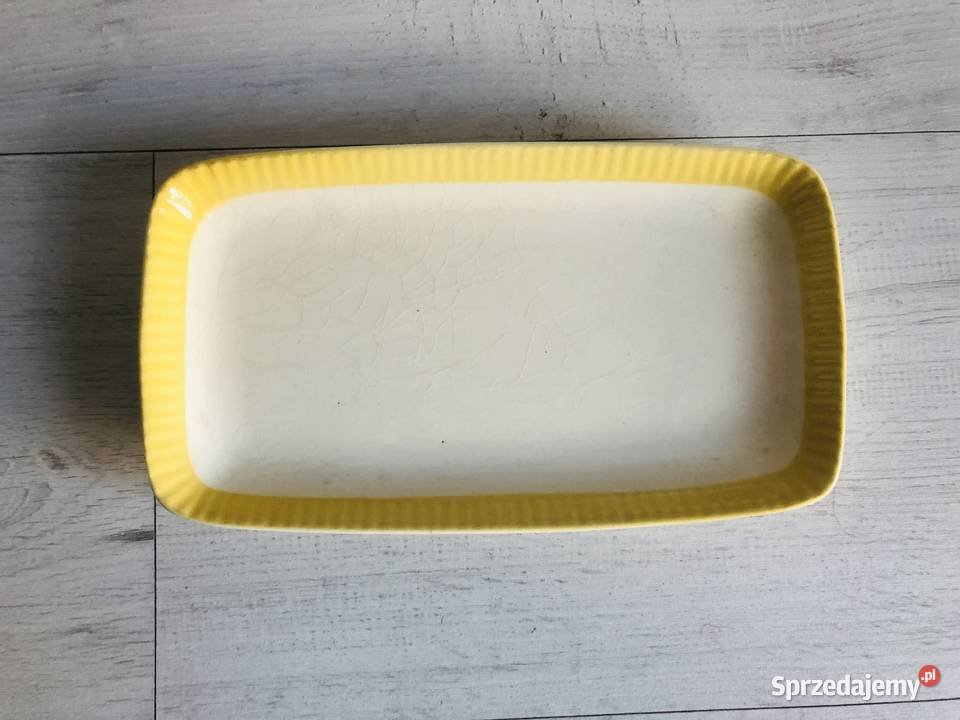 Paterka tacka ceramiczna półmisek VERA PRL żółty