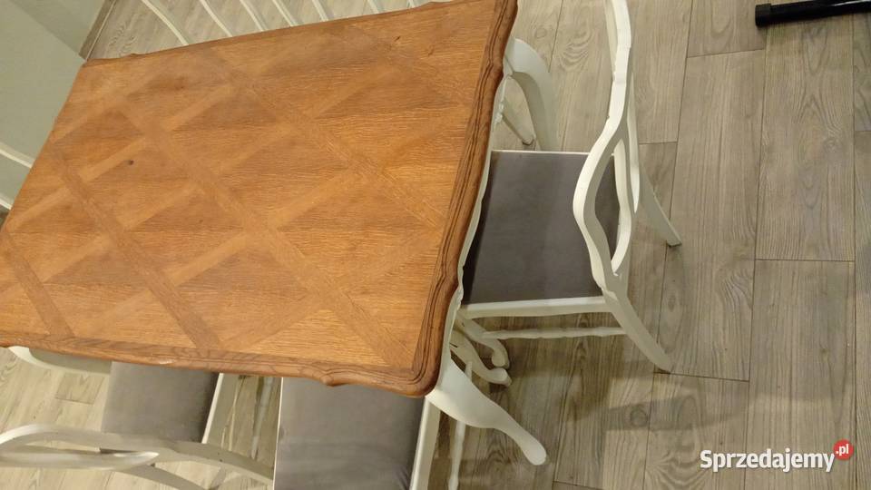 Stół z krzesłami lite drewno Leszno