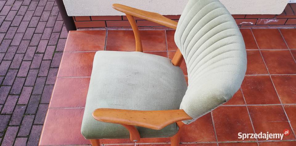 Krzesło z podłokietnikami art deco PRL fotel Sulbiny