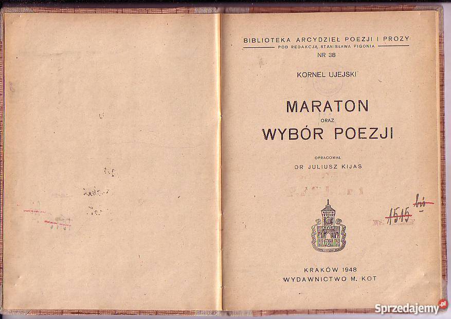 7992 MARATON WYBÓR POEZJI KORNEL UJEJSKI Proza i poezja Czyrna sprzedam