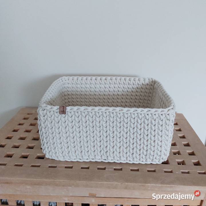 Koszyk ze sznurka kremowy 25 x 30 Oborniki Śląskie