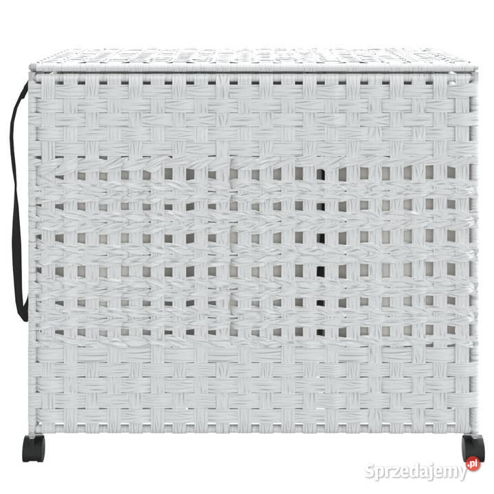 Kosz na pranie z kółkami biały 66x35x60 rattan mazowieckie Warszawa