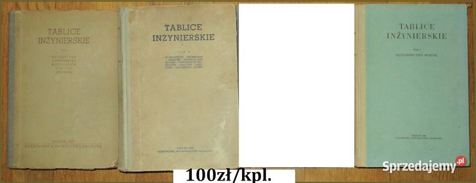 Tablice inżynierskie 3 tomy konstrukcje Łódź