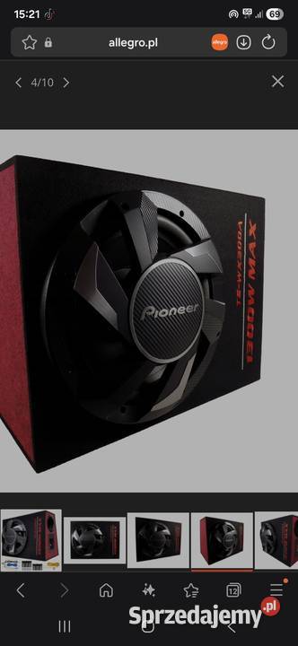 Sprzedam subwoofer aktywny pionoer 1300 przewody Kalisz