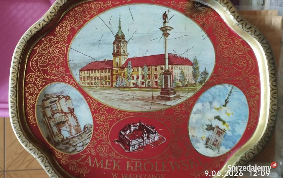 Taca metalowa z PRL czerwony śląskie sprzedam