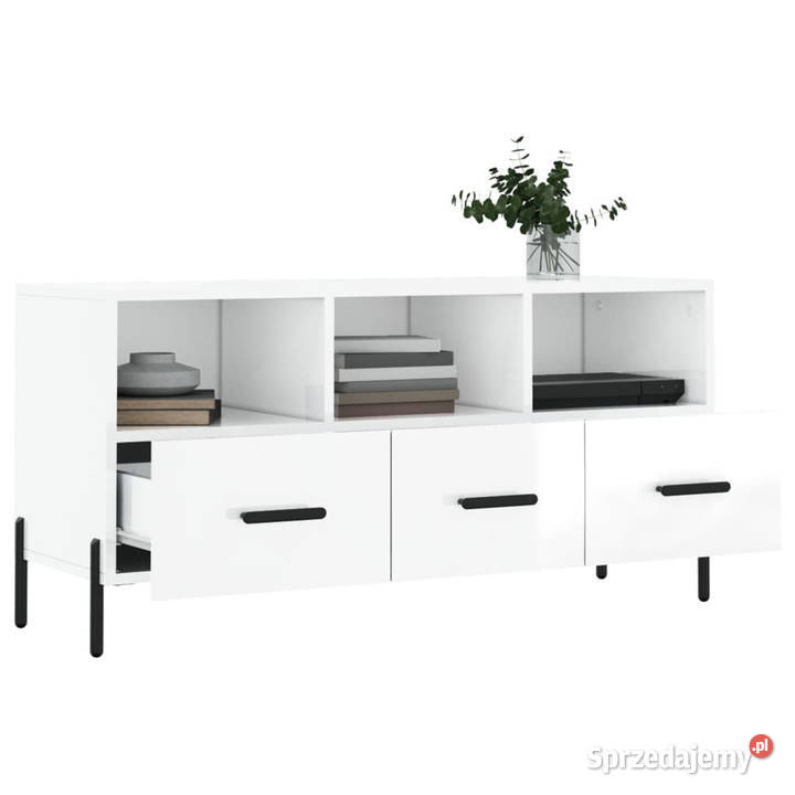 Szafka pod TV biała wysoki połysk 102x36x50 Warszawa