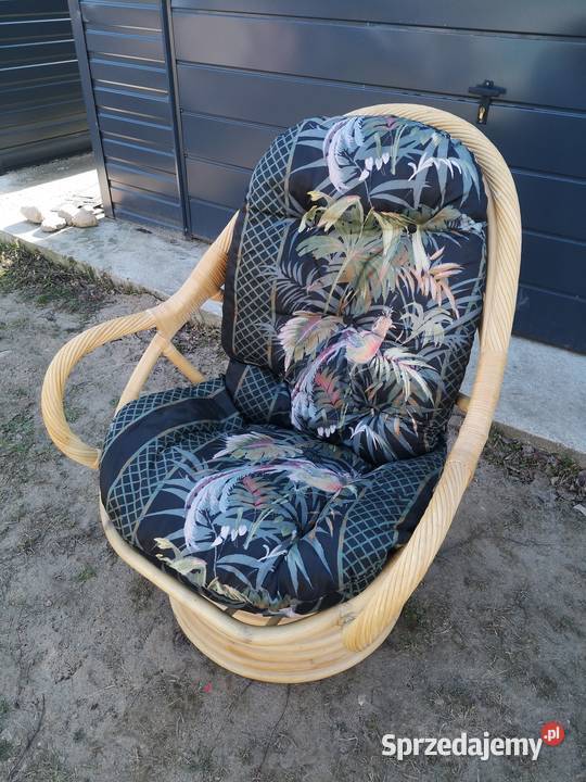 Fotel bujanoobrotowy ratanowy łódzkie Aleksandrów Łódzki