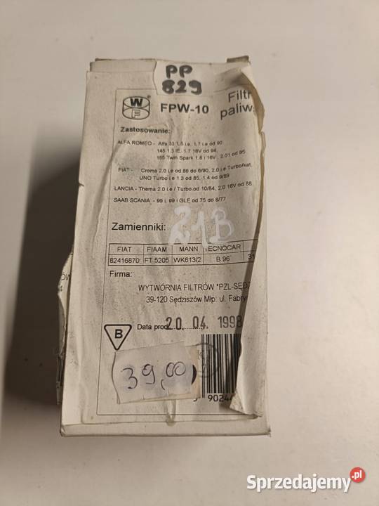 FILTR PALIWA Alfa Romeo Fiat Lancia Lotus osobowe Rudka