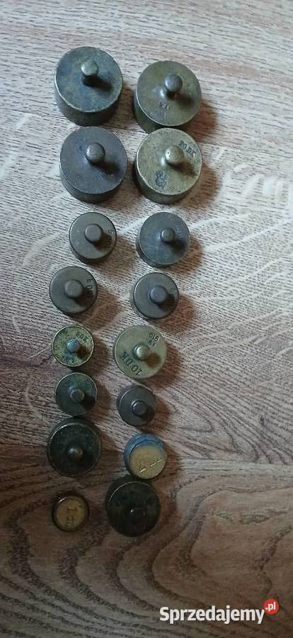 Stare mosiezne odważniki Wagi i miarki kuchenne Kraków