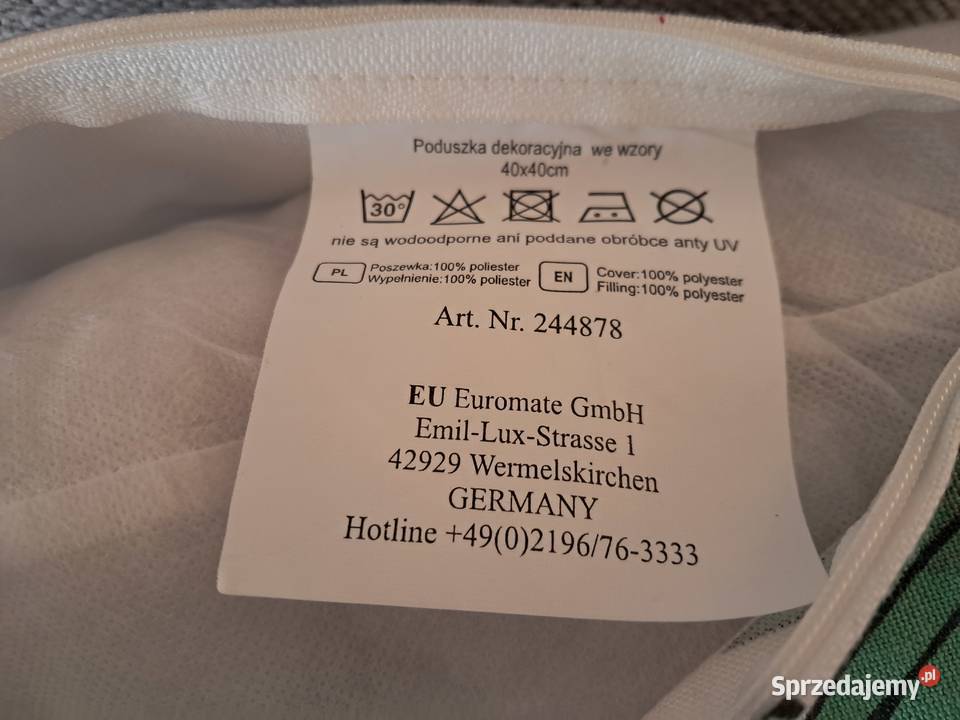 Poduszka dekoracyjna w zielone liście nowa do Kraków