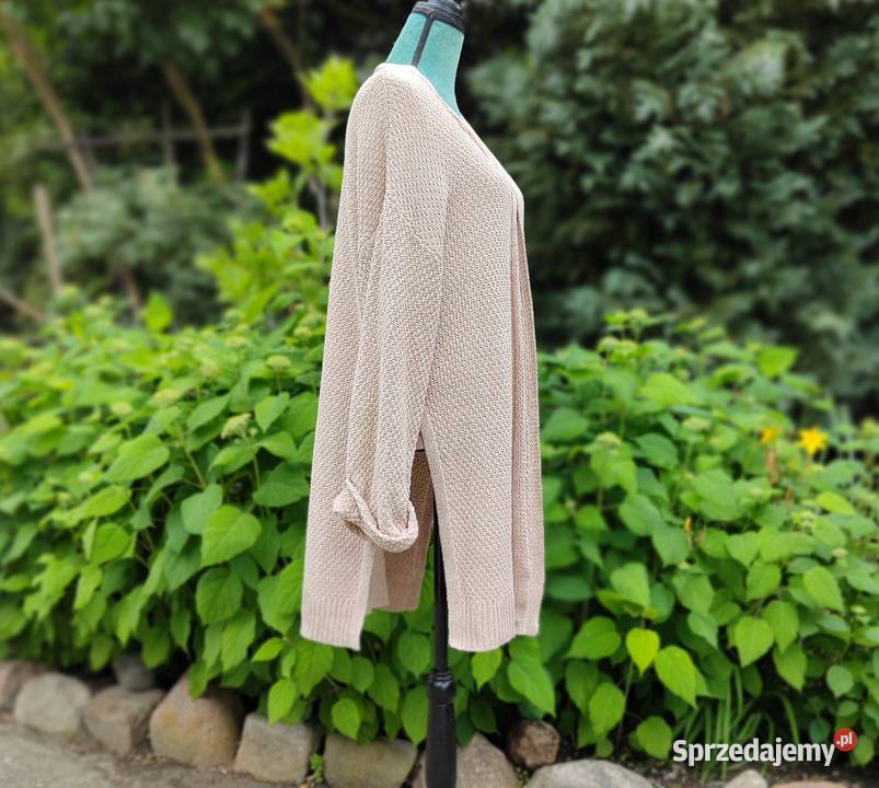 Sweter kardigan HM beżowy M 38 L 40 XL 42 Swetry i golfy