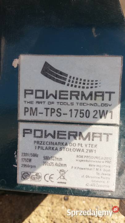 PRZYCINARKA DO DREWNA GLAZURY POWERMAT PMTSP1750 Rydułtowy