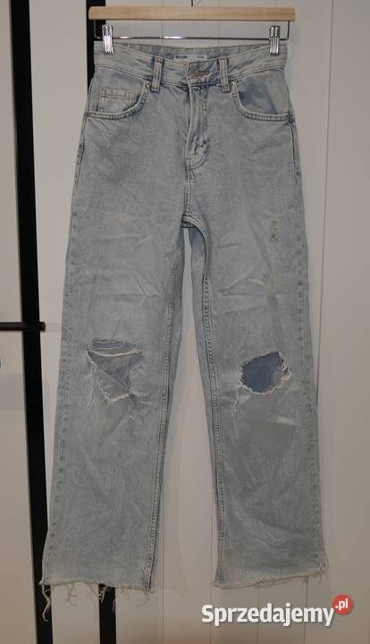 Bershka Baggy świetne spodnie z dziurami 32 XXS Wrocław sprzedam