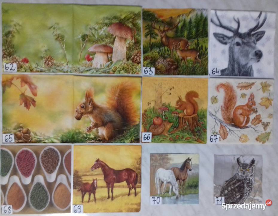 Serwetki decoupage lawenda zioła owoce warzywa Laskowiec