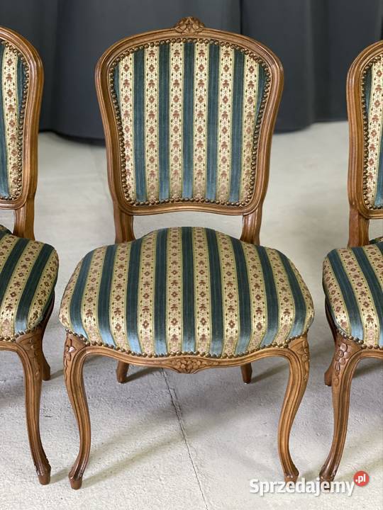 Elegancki komplet 4 krzeseł w stylu ludwikowskim zachodniopomorskie Budno