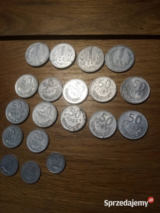Monety PRL 1 50 groszy 20 groszy 10 i 5 groszy śląskie