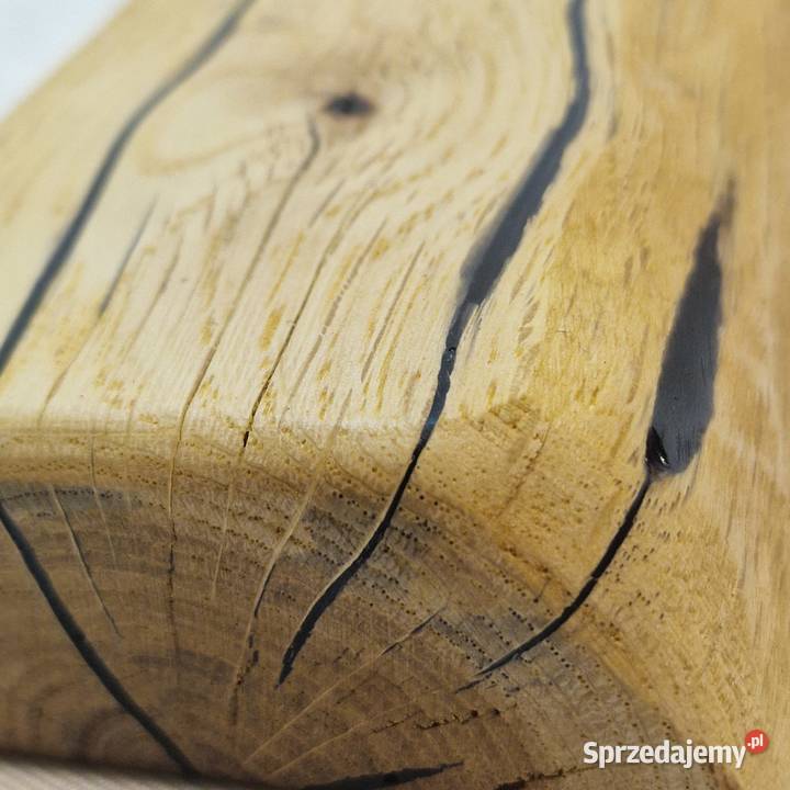 Świecznik dębowy 39 z czarną żywicą 3 tealighty Sępopol sprzedam