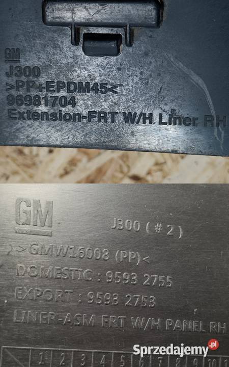CHEVROLET CRUZE NADKOLE PRAWY PRZÓD 95932755 Nadkola wielkopolskie Pleszew