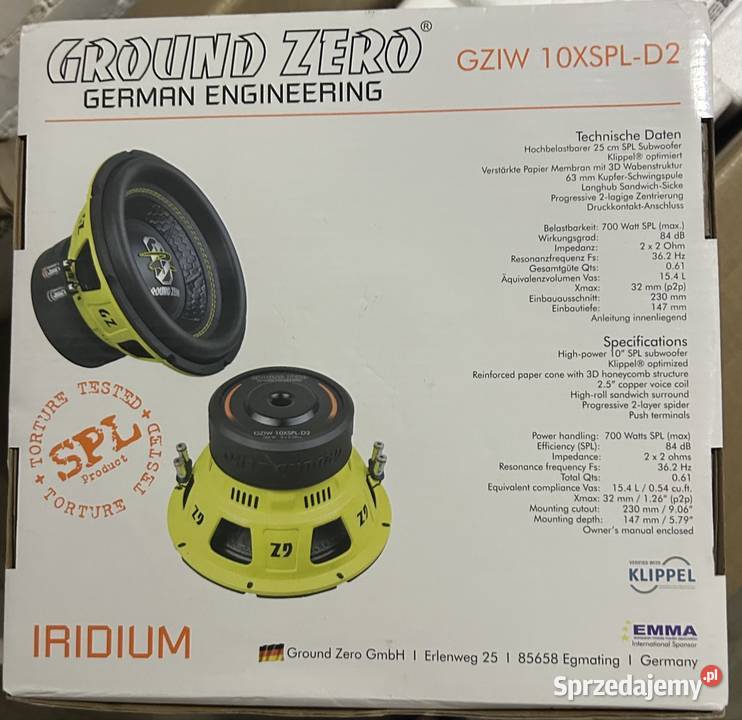 Ground Zero GZIW 10XSPL D2BR 700W subwoofer 25 Głośniki Warszawa