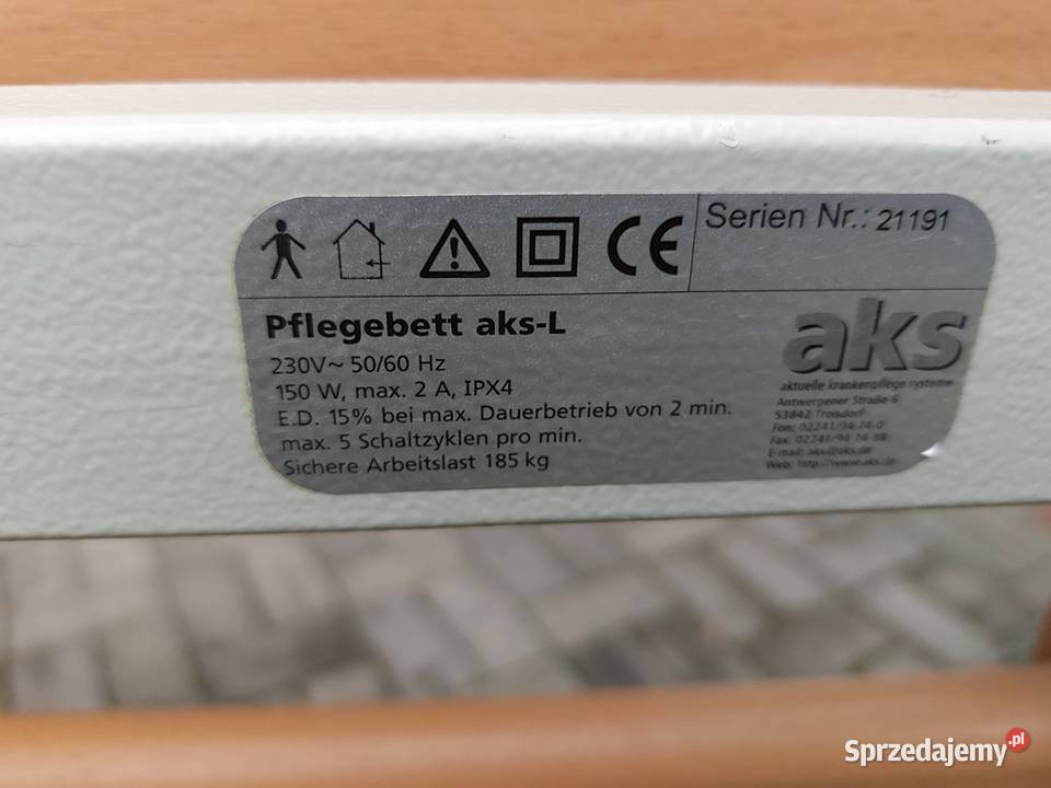 Łóżko rehabilitacyjne AKS sterowane elektrycznie Zawiercie sprzedam