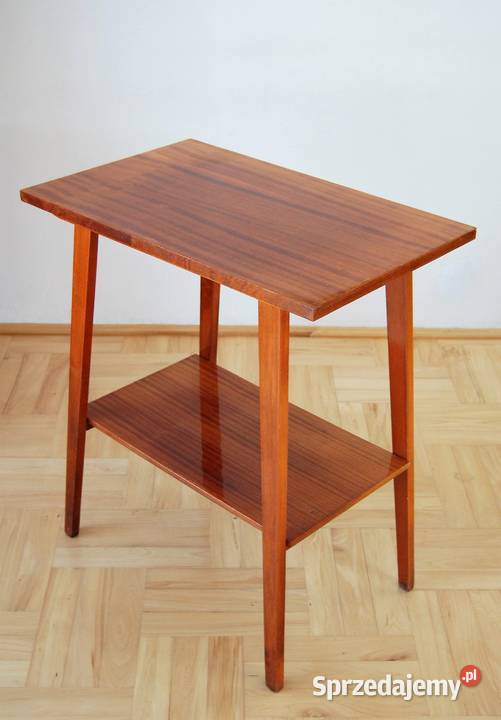 Stolik pod radio i TV PRL modernizm mahoń 72cm Lublin sprzedam