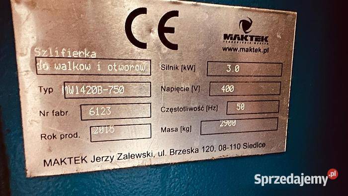 Szlifierka do wałków i otworów MW1420B750