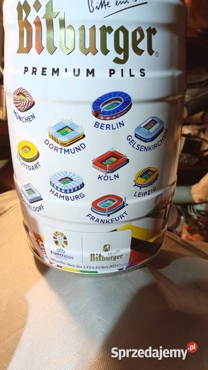 Beczułka piwie 5l metalowa UEFAEURO 2024 Pozostałe Wałbrzych