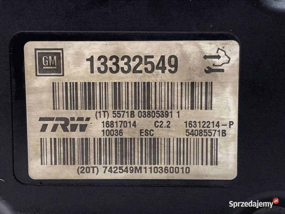 POMPA ABS OPEL INSIGNIA A 13332549 20 160 0817 sprzedam