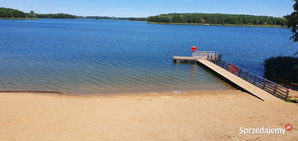 Domki domek z bala jeziorem Głuszyńskim plaży Orle