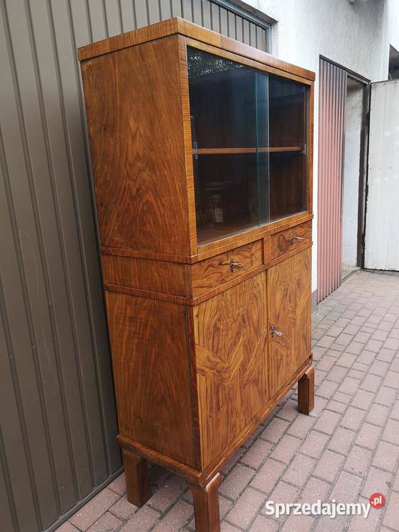 Witryna Biblioteka ARTDECO Unikat Orzech Stara Swarzędz